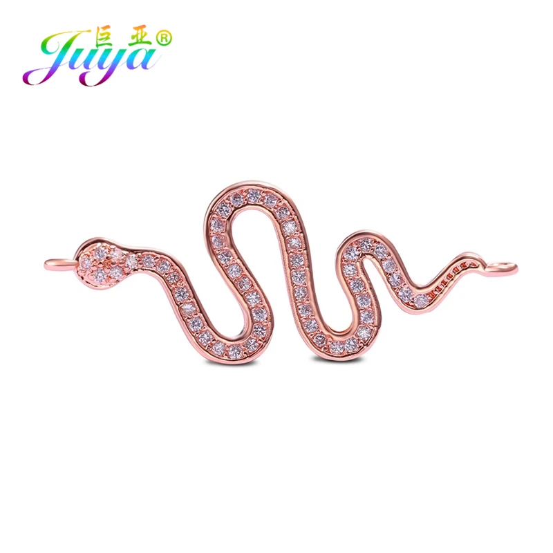Rose Gold Juya DIY Ювелирные компоненты поставки кубического циркония Дракон Цветок Хамса Разъем аксессуары для женщин серьги браслет Изготовление - Цвет: Rose Gold