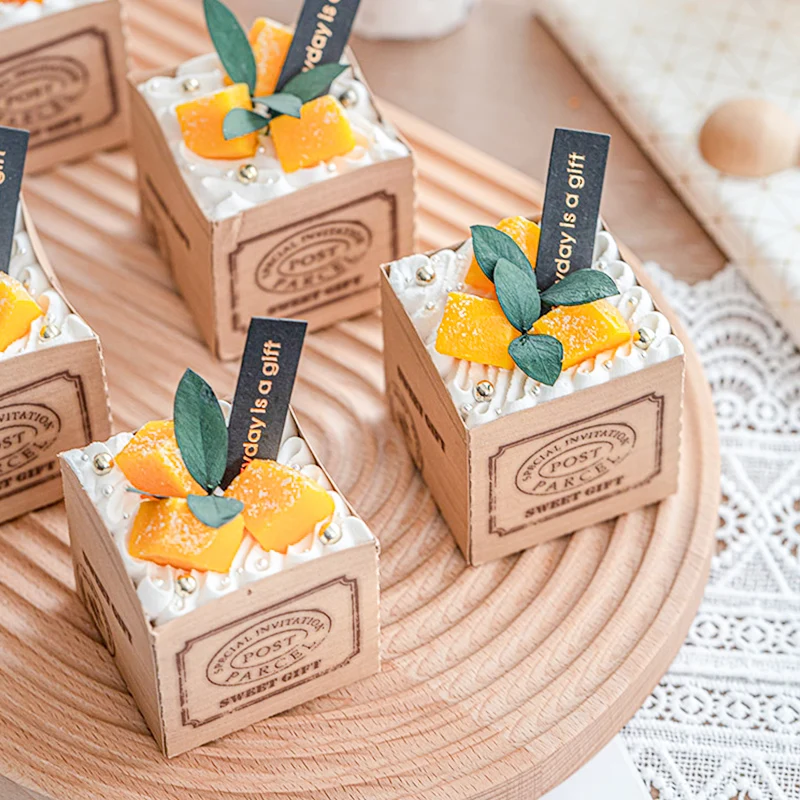 

50 шт Высокое качество торт крафт-бумага чашка квадратная упаковка одноразовая высокая температура шифон пленка Десерт Бумажный стаканчик ...