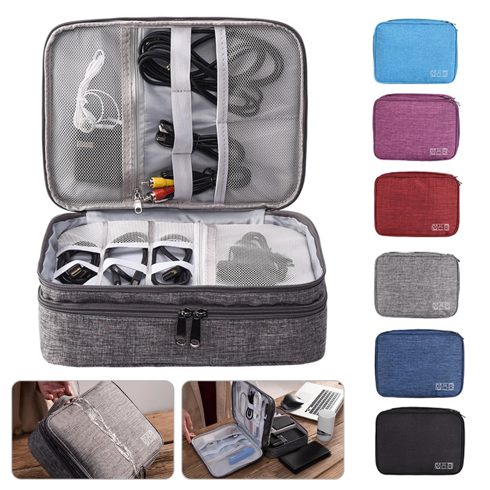 Travel Cable Bag Portable Digital USB Gadget Organizer Charger Wires Cosmetic Zipper Storage Pouch Kit Case Accessories Supplies | Дом и сад