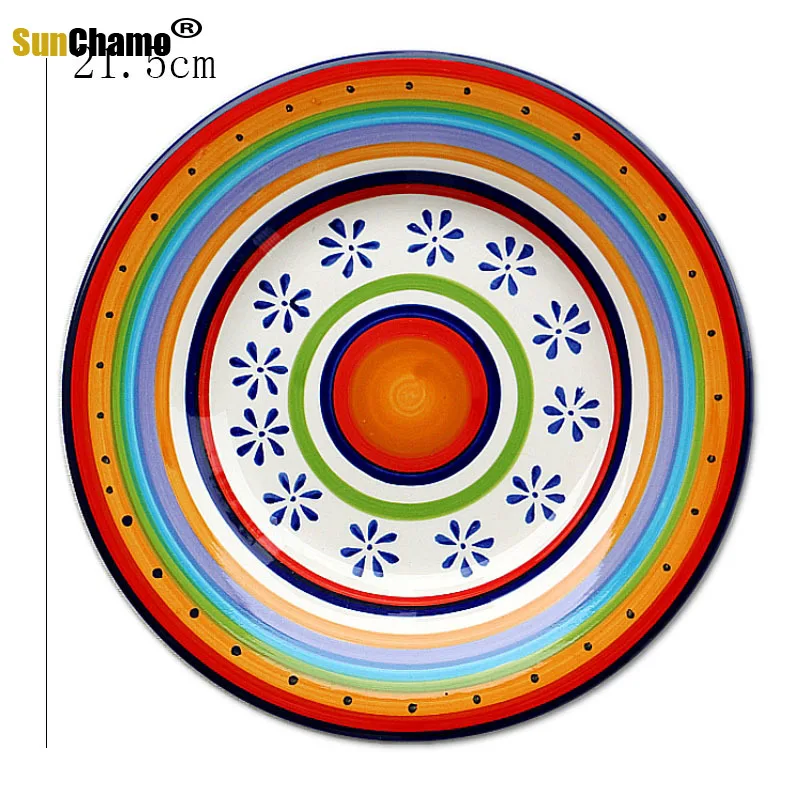 

Креативная керамическая тарелка ручной росписи в североевропейском и американском стиле, домашняя тарелка, Настенная подвесная тарелка ди...