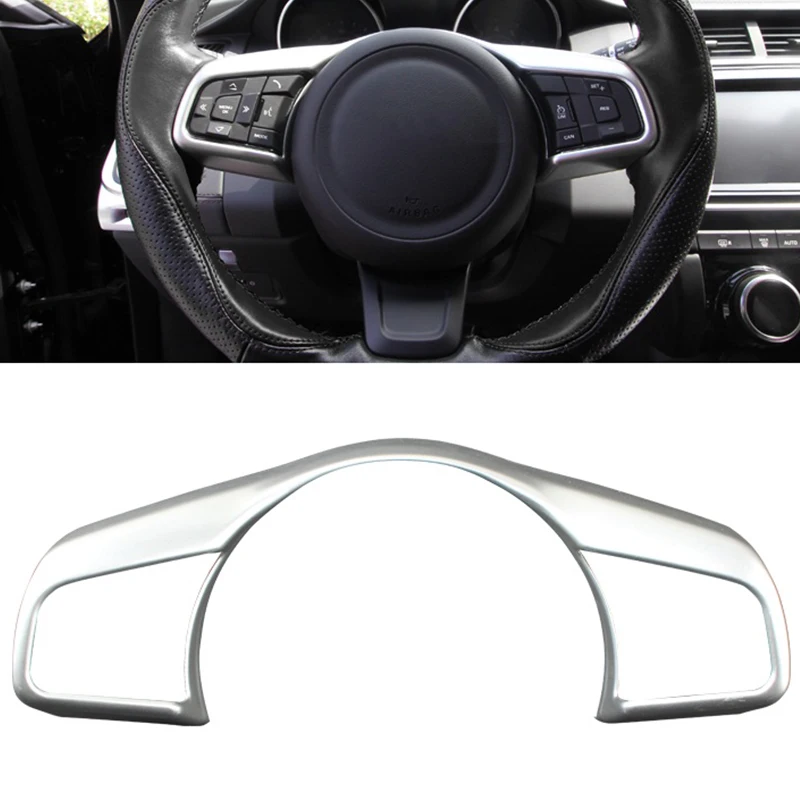 

Car Accessories For Jaguar F-PACE fpace Styling 2016 2017 2018 ABS Chrome Car Steering wheel Button frame Covers Trim sticker