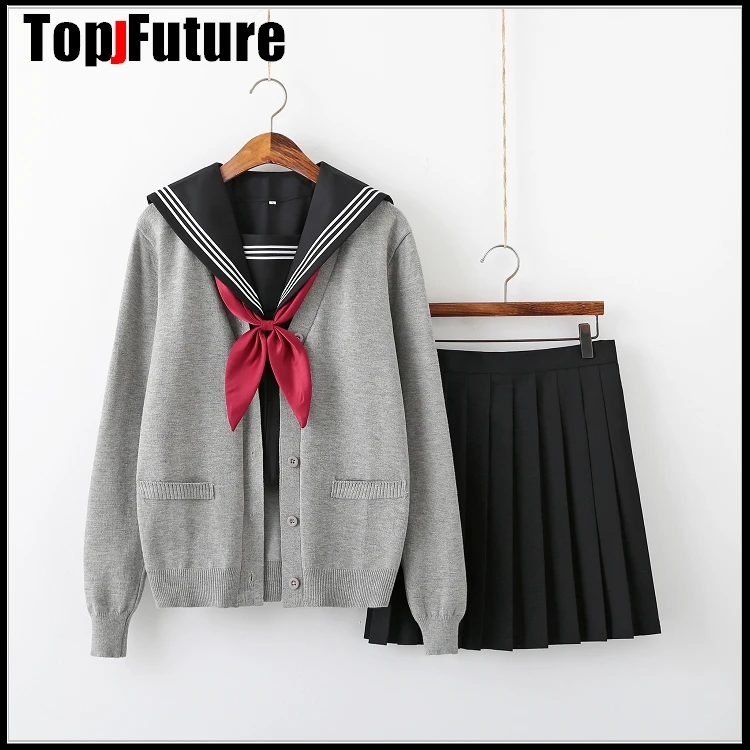 Базовое платье-Униформа JK Православное черное платье с лацканами Гуанси