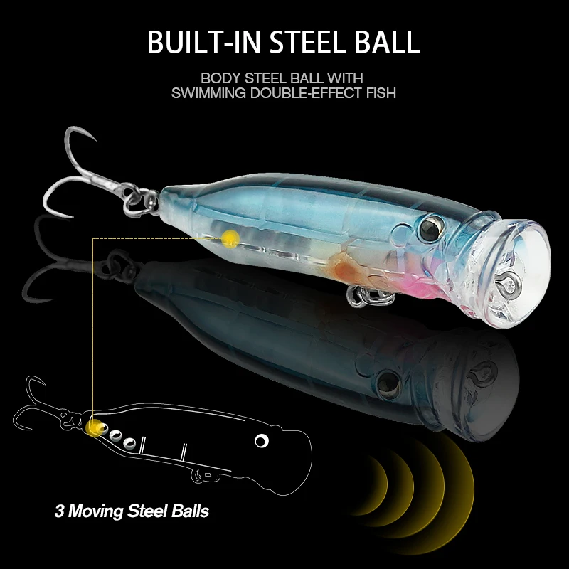 Topwater Popper приманка для рыбной ловли 80 мм 11 5 г кренкбейты искусственная жесткая