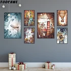 Фантазия город мечта лодки звезды скандинавские стены Искусство холст печать питомник Абстрактная живопись ВИНТАЖНЫЙ ПЛАКАТ Декор фотографии детские комнаты