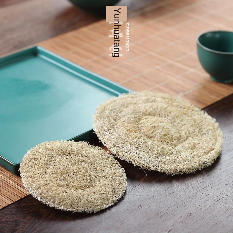 Губка из натуральной люфы ручной работы в японском стиле коврик для горшка