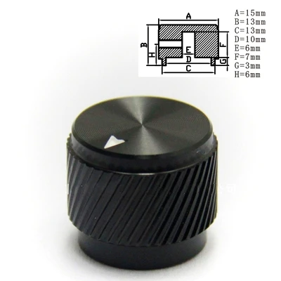 

Алюминиевая ручка потенциометра 15*13*6 мм