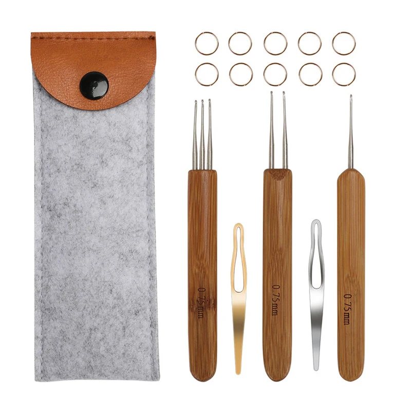 Бамбуковый набор крючков для вязания дредов инструмент 0 75 мм 1 крючок 2 крючка 3