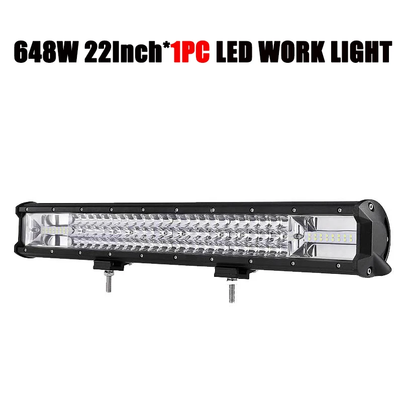 1PC 648W 22Inch 648 Вт 22 дюймов светодиодный рабочий светильник баров комбо 4x4 внедорожный светодиодный светильник бар для автомобиля Трактор Лодка 4WD грузовиков ATV фары дневного Автомобильная противотуманная фара - Цвет: 1PC 648W 22Inch