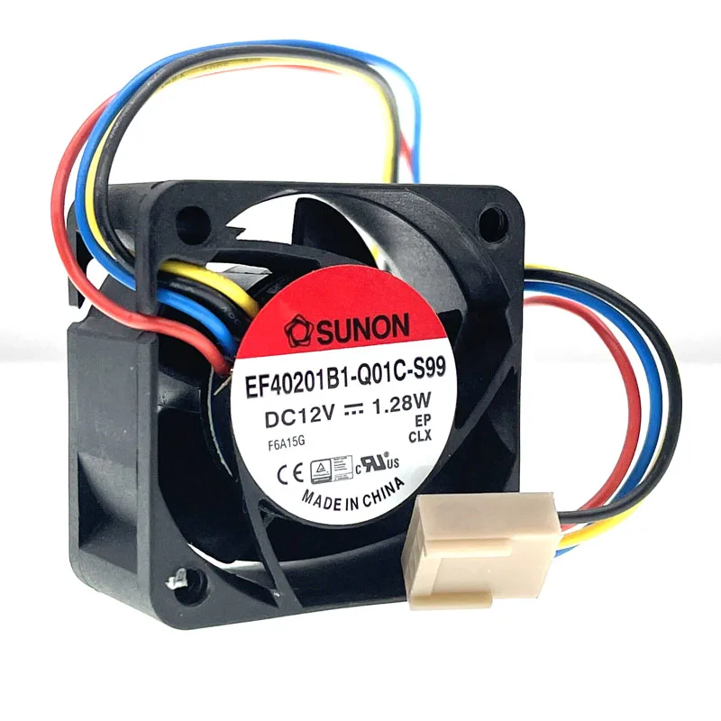 2 шт. бесшумный 40 мм 4 см 12 в компьютер PWM чехол вентилятор охлаждения, EF40201B1-Q01C-S99 для Sunon 40X40X20mm 1,28 Вт 4Pin тихий беззвучный кулер
