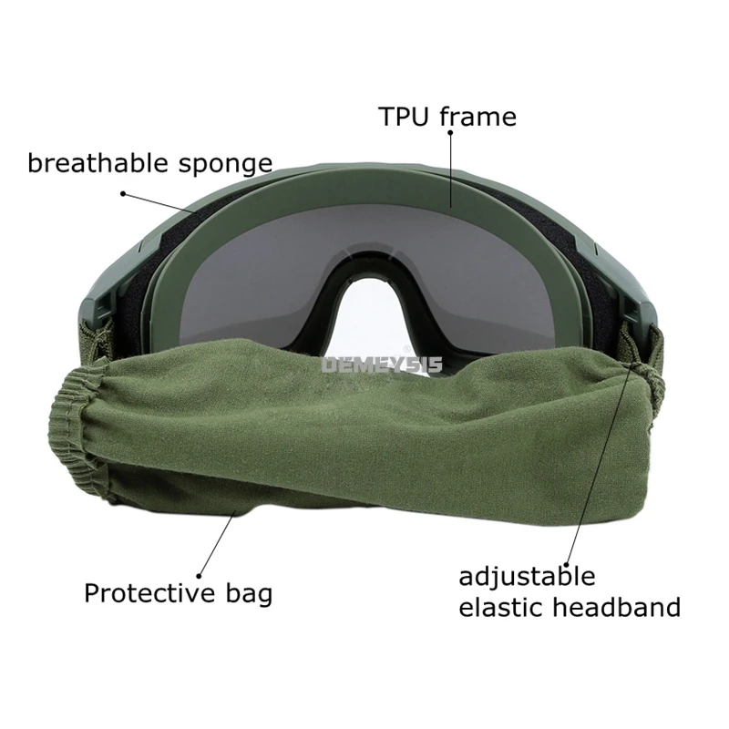 Ветрозащитные походные очки военные тактические армейские страйкбольные