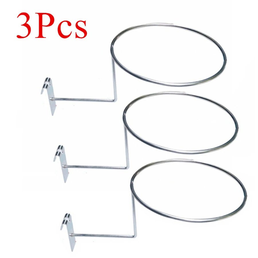 

3Pcs Silver Steel Motorcycle Helmet Rack Holder Hook Wall Mount Hanger Display