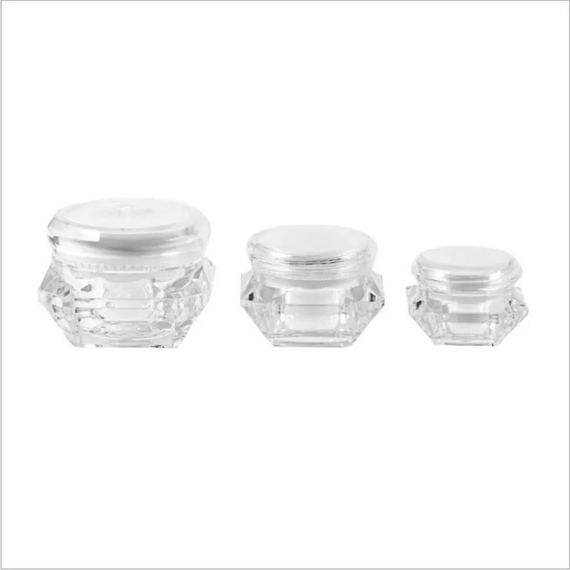 

50X 5g 10g 15g 30g Portable plastic jar clear plastic pot for nail art glitters mini small make up cream cosmetic container
