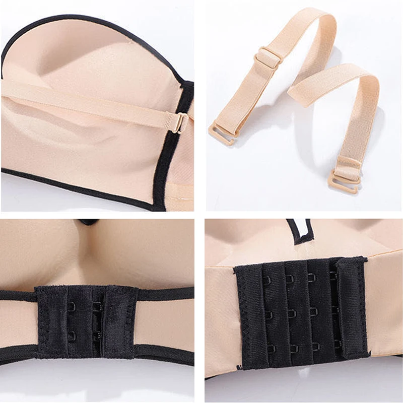 

Sexy Invisible Bra Women Push Up Bras Strapless Lingerie Backless Front Buckle Brassiere Comfort Seamless Bralette Underwear #F