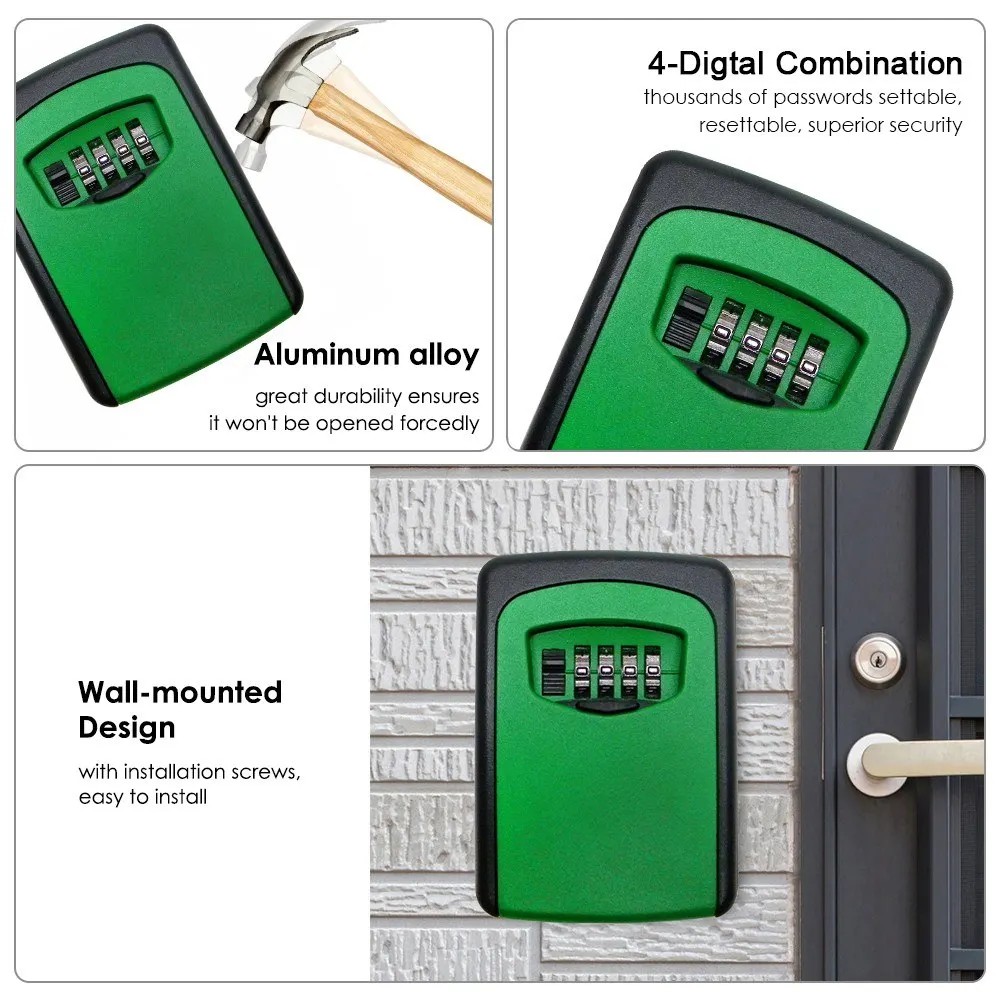 Открытый настенный Сейф для ключей с замком и водонепроницаемым чехлом