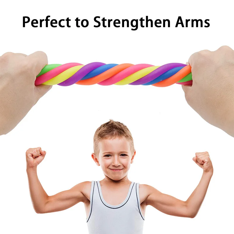 

Stretchy String Fidget Sensory Toys Build Resistance Squeeze Pull - Good for Kids with Add, Adhd or Autism, and Adults To Streng