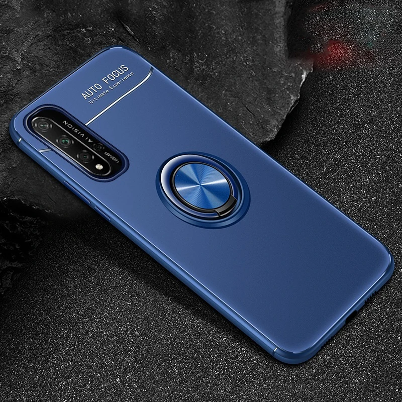 Blue Blue Чехол для huawei mate 30 Pro Nova 5T 4 5 P20 P30 Lite 3i 3e P Smart Plus Honor 20 8X 9X чехол силиконовый с кольцом для пальца магнитный держатель - Цвет: Blue Blue