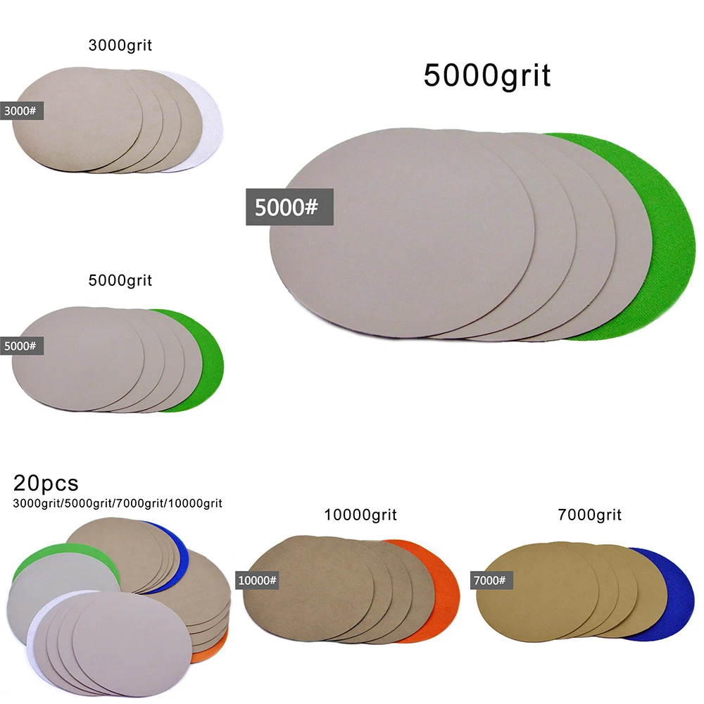 

Silicone Carbide Sanding Discs 3000-10000 Grits Sander Flocking Polishing Pad