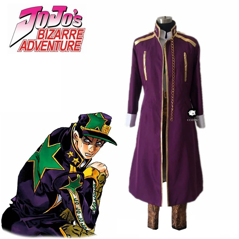 

Anime JoJo's Bizarre Adventure 6 Stone Ocean Kujo Jotaro Cosplay Costume Halloween Party Men Clothing With Hat