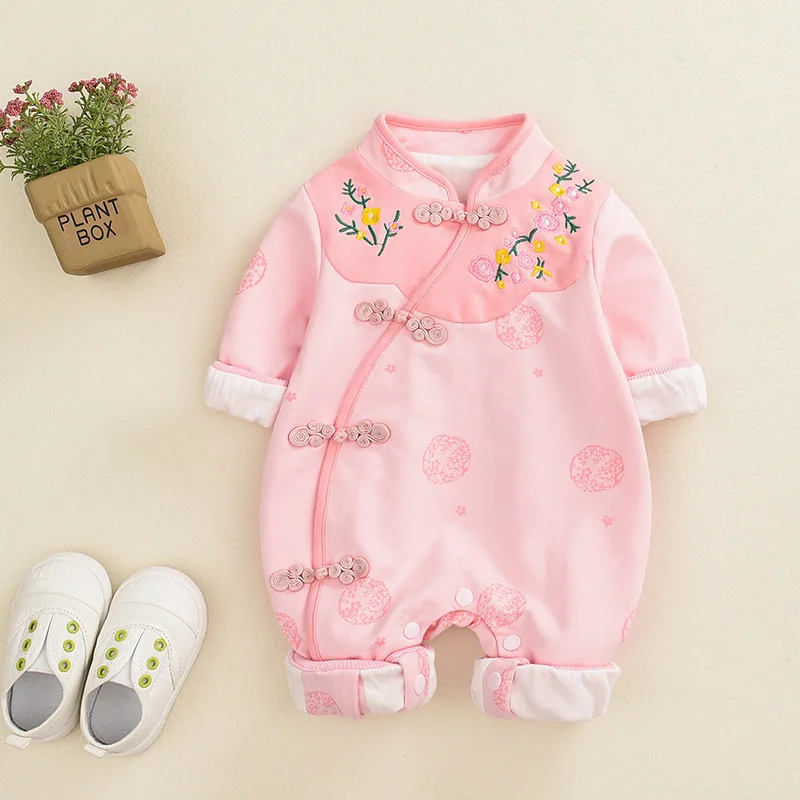 2019 Одежда для новорожденных детский комбинезон в китайском стиле детские