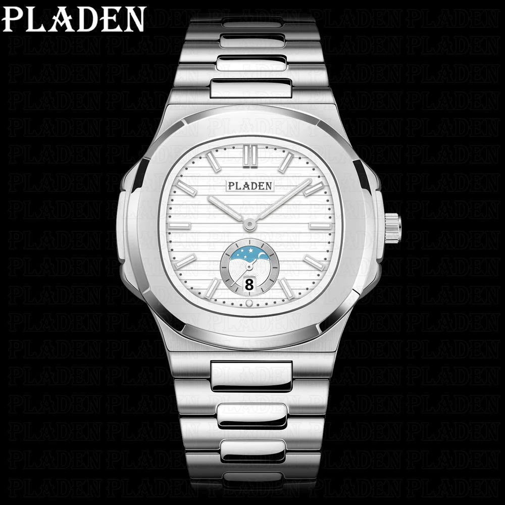 

PLADEN Design Brand Luxury Men Watches Quartz Automatic Date Watch Man 30 Bar Waterproof Casual Business luminous Wristwatch