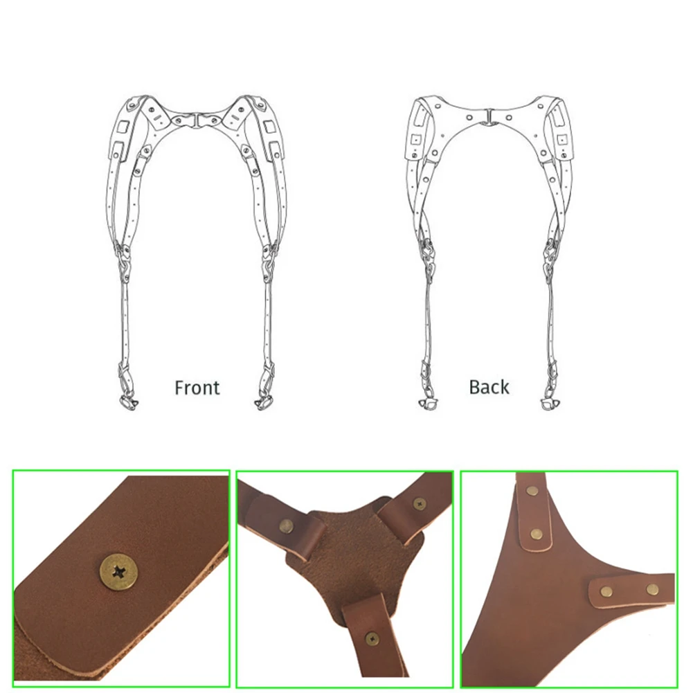 Camera Strap Genuine Leather Double Shoulder Harness Photography Gear for DSLR/SLR | Электроника