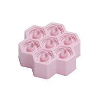 easy release freezer use honey comb mini popsicle yogurt home ice cream mold 7 grids ring handle for kids reusable maker lolly