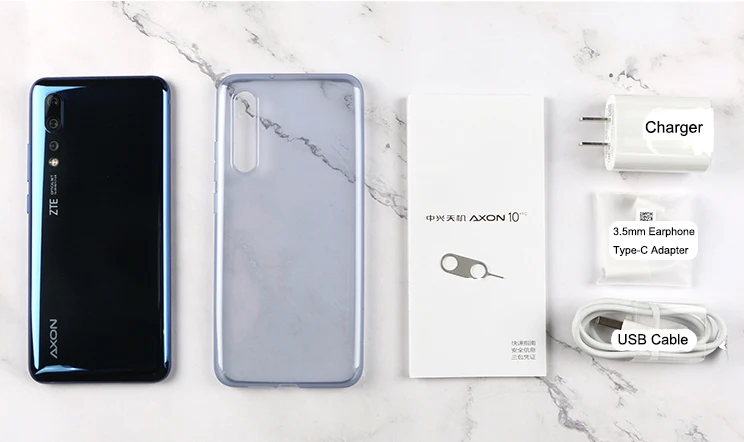Мобильный телефон zte Axon 10 Pro, 6,47 дюймов, гибкий изогнутый экран, 6 ГБ ОЗУ, 128 Гб ПЗУ, восьмиядерный смартфон Snapdragon 855, 4G LTE