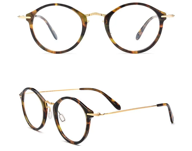 

2021 Acetate Glasses Frame Men Women Vintage Round Optical Prescription Eyeglasses Myopia Ultralight Spectacles Eyewear 1852