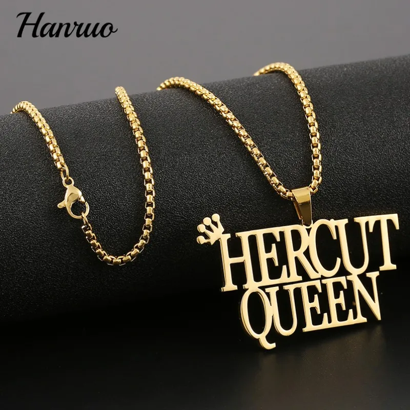 

Custom Name Necklace Stainless Steel Gold Necklaces Personalized Nameplate Crown Pendant 1-2 Name Necklace For Women Men Jewelry
