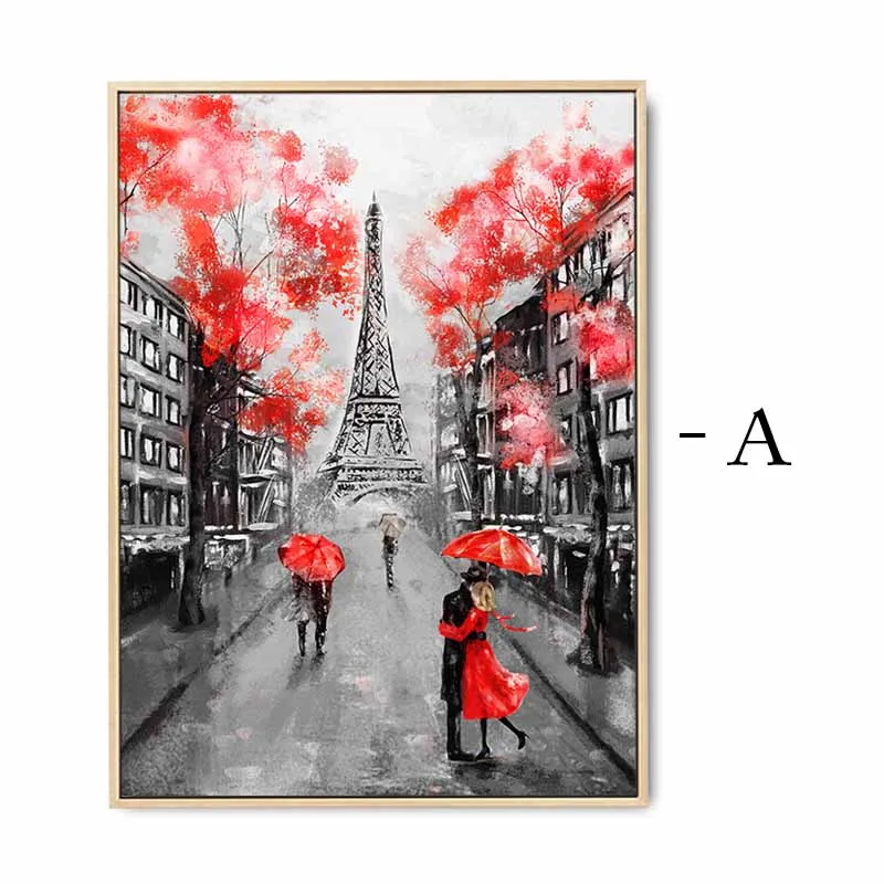 

Romantic City Lover Wall Art Picture Paris Eiffel Tower Landscape Canvas Painting Abstract Oil Painting Living Room Home Decor
