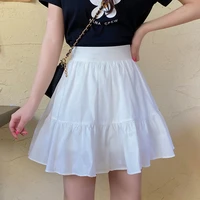 mori girls white black mini skirts women 2021 summer high waist kawaii ball gown a line pleated skirt korean sweet sexy saias
