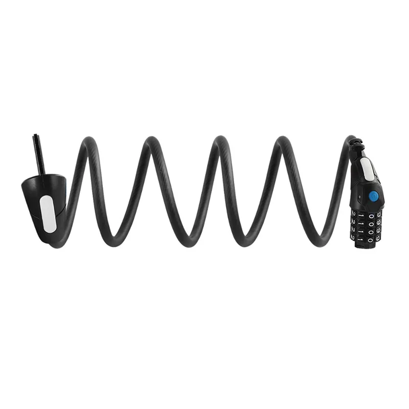 Bike Lock 4 Digit Code Combination Bicycle Security Steel Cable Spiral Cycling with Holder &amp LED Ligh | Спорт и развлечения