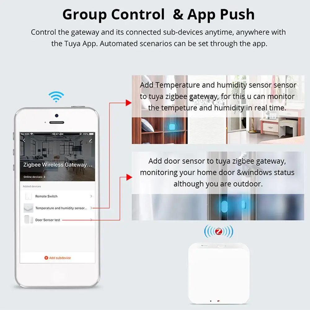 

Tuya ZigBee 3.0 Smart Hub, Wireless/Wired Gateway Bridge Works Assistant For App Google Remote Voice Control, with Alexa Ho N8P2
