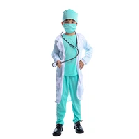 2021 doctor costume cosplay boys girl hospital surgeon dr uniform career dress up halloween costume for kids carnival party suit