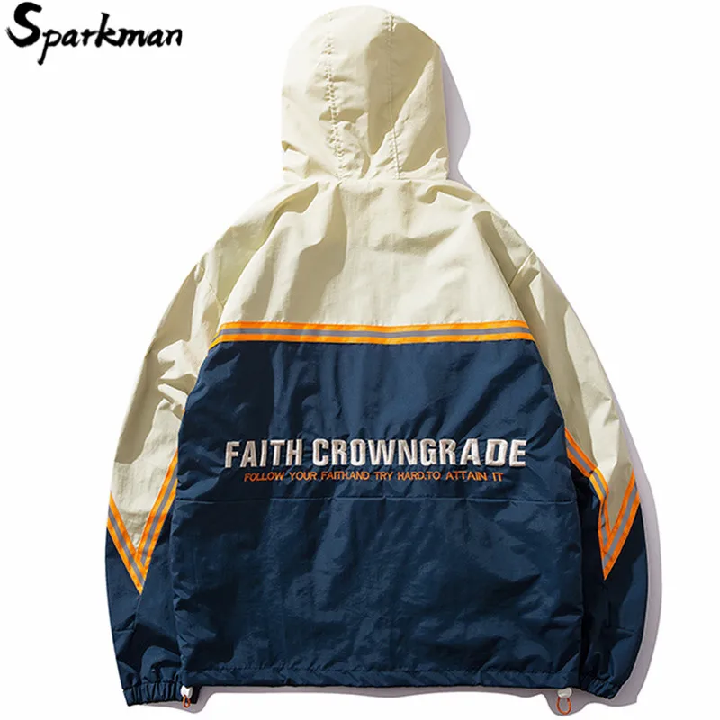 Мужская куртка с капюшоном в стиле хип хоп винтажная ветровка 2019|Мужские куртки| |