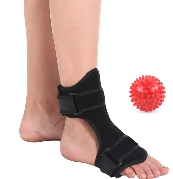 with massage ball Регулируемый Ортез для ног, стабилизатор подошвенного фасциита, спинный ночной и дневной шина, капля, ортопедический бандаж, поддержка, облегчение боли - Цвет: with massage ball