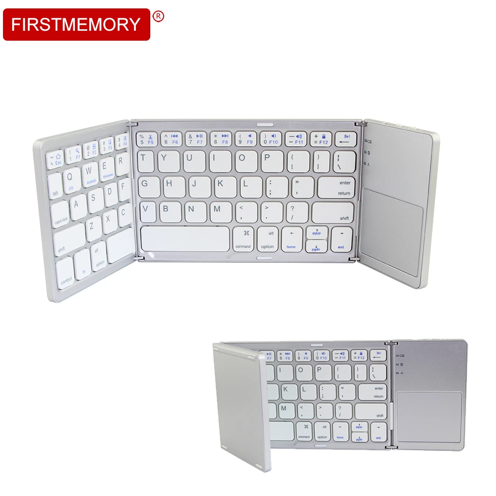 Складная Беспроводная мини-клавиатура с сенсорной панелью 63 клавиши | Компьютеры