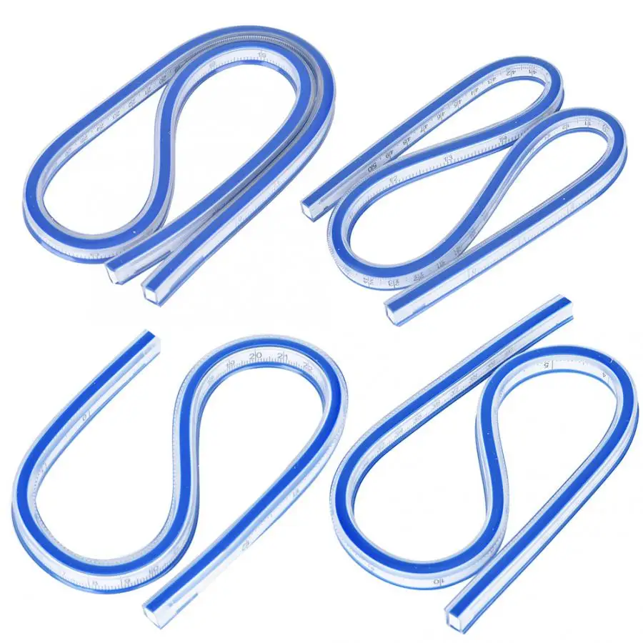 Flexible Plastic Drafting Drawing Curve Ruler Bend Geometric Measuring Rulers for arts painting measuring and drawing curve | Канцтовары