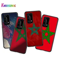 for huawei p40 p30 p20 pro lite e plus 5g matte phone case ma maroc morocco flag for huawei p10 p9 p8 lite phone cover