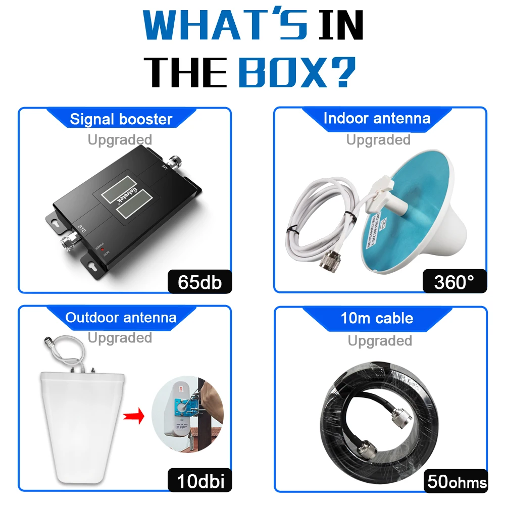 

Cellular Signal Booster 3G Signal 850 900 2100 1800 1700 GSM UMTS Amplifier Newest Dual Band Repeater GSM 900 WCDMA 3G Booster
