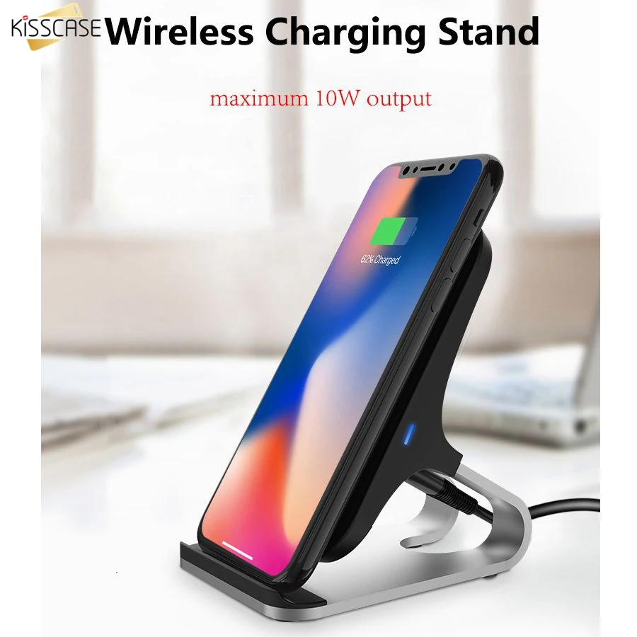 Беспроводное зарядное устройство KISSCASE Qi для iPhone 11 Pro XS Max 10 Вт держатель быстрой