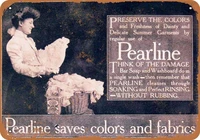 pearline saves colors and fabrics tin sign art wall decorationvintage aluminum retro metal signiron painting