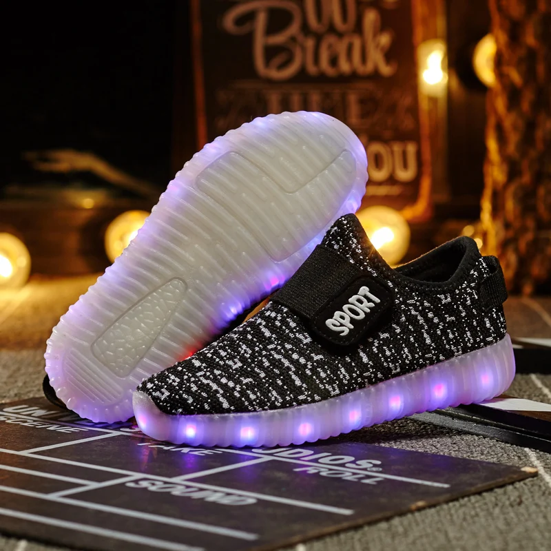 Children LED Sneakers With Light Up Sole Baby Led Luminous Shoes for Girls /Glowing Lighted Shoes for Kids BoysSize 25-37