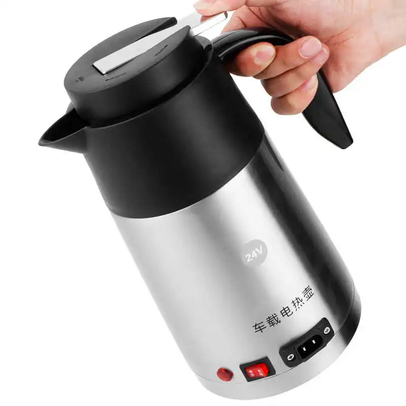 1200ml 200w car electric water kettle insulation pot heating cup truck car cigarette lighter 24v kitchen appliance free global shipping