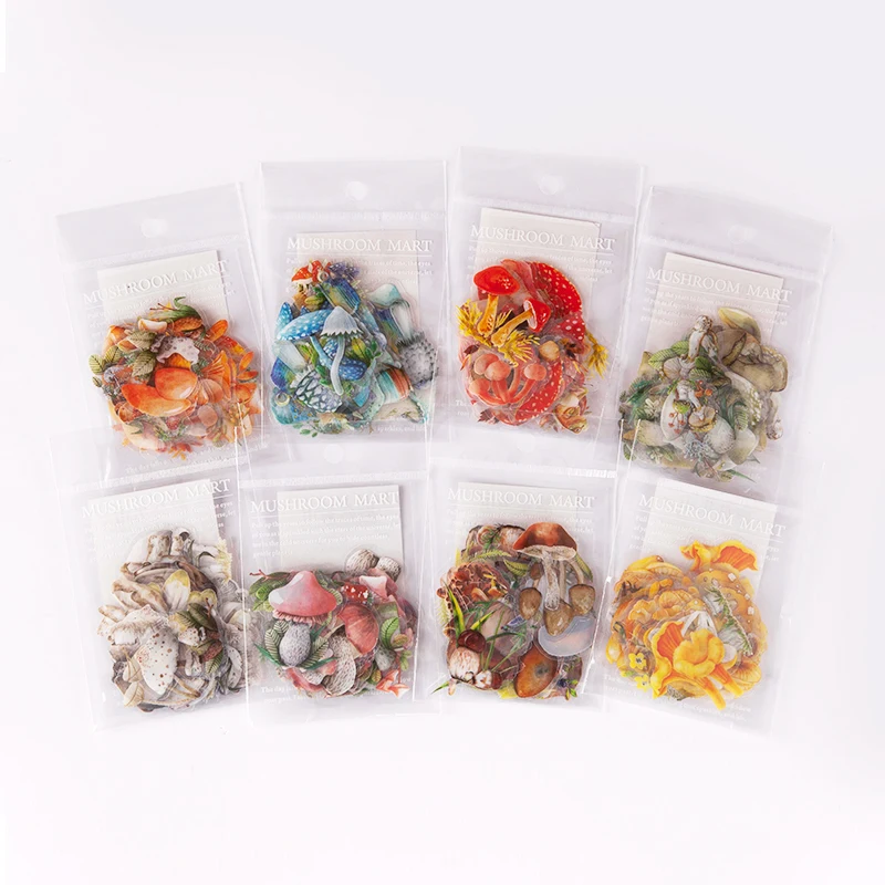

45pcs Mushroom Market Series Decorative PVC Stickers Scrapbooking Label Diary Stationery Album Phone sticker Journal Planner