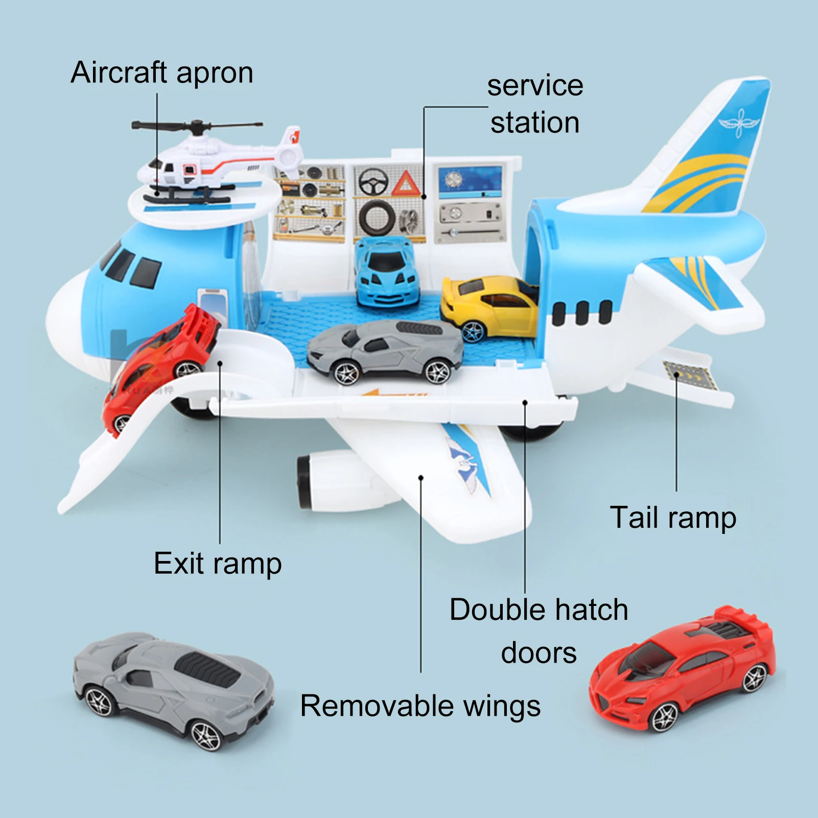 

Mini Helicopter Model Toy Transport Cargo Airplane Car Toy Play Set Planes Model Aircraft Fun Toys For Children Boys Gift