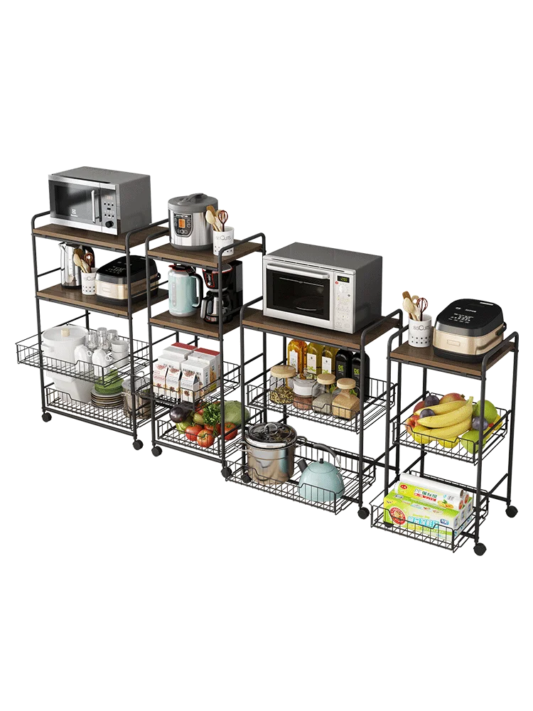 Кухонная полка для посадки многослойная тележка овощей микроволновая печь