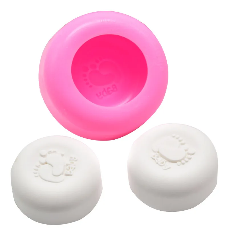 

1pc Baby's Footprints Silicone Molds Fondant Cake Decoration Embellishment Birthday Party Mold Footprint Kitchenware Bakeware