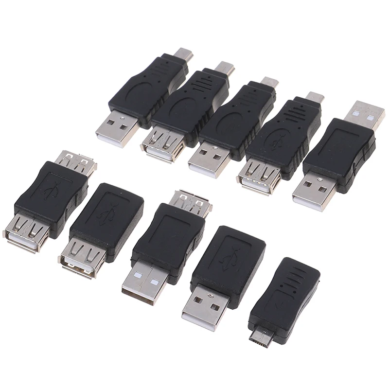 

10pcs/set OTG USB Male To Female Micro USB Mini Changer Adapter Converter USB Adapter Computer Mobile Phone Interface Devices