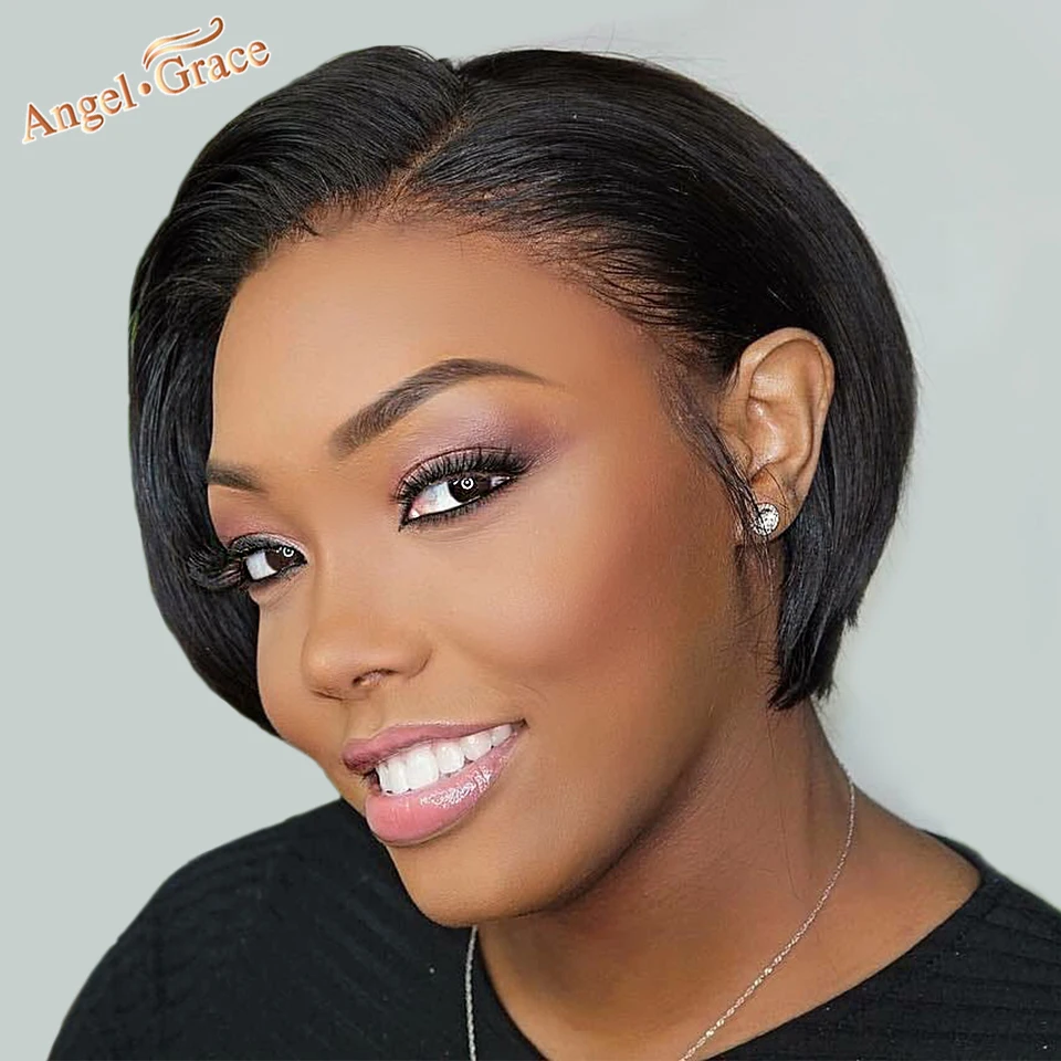 

Angel Grace Brazilian Straight Short Pixie Cut Wig 13x4x0.5 Side Part Lace Bob Wig Remy Human Hair Wigs For Women Free Shipping